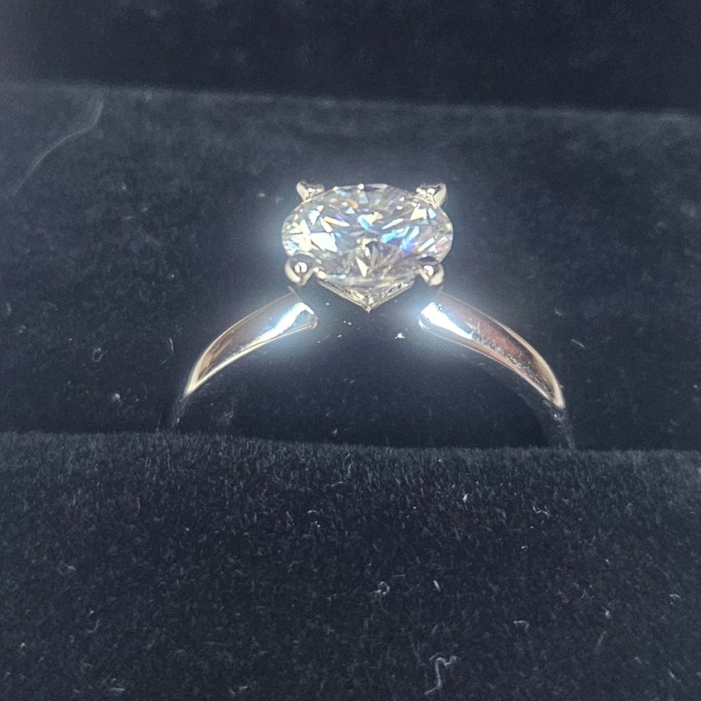 2ct Moissanite Solitaire Engagement Ring NWT Sterling Silver Traditional